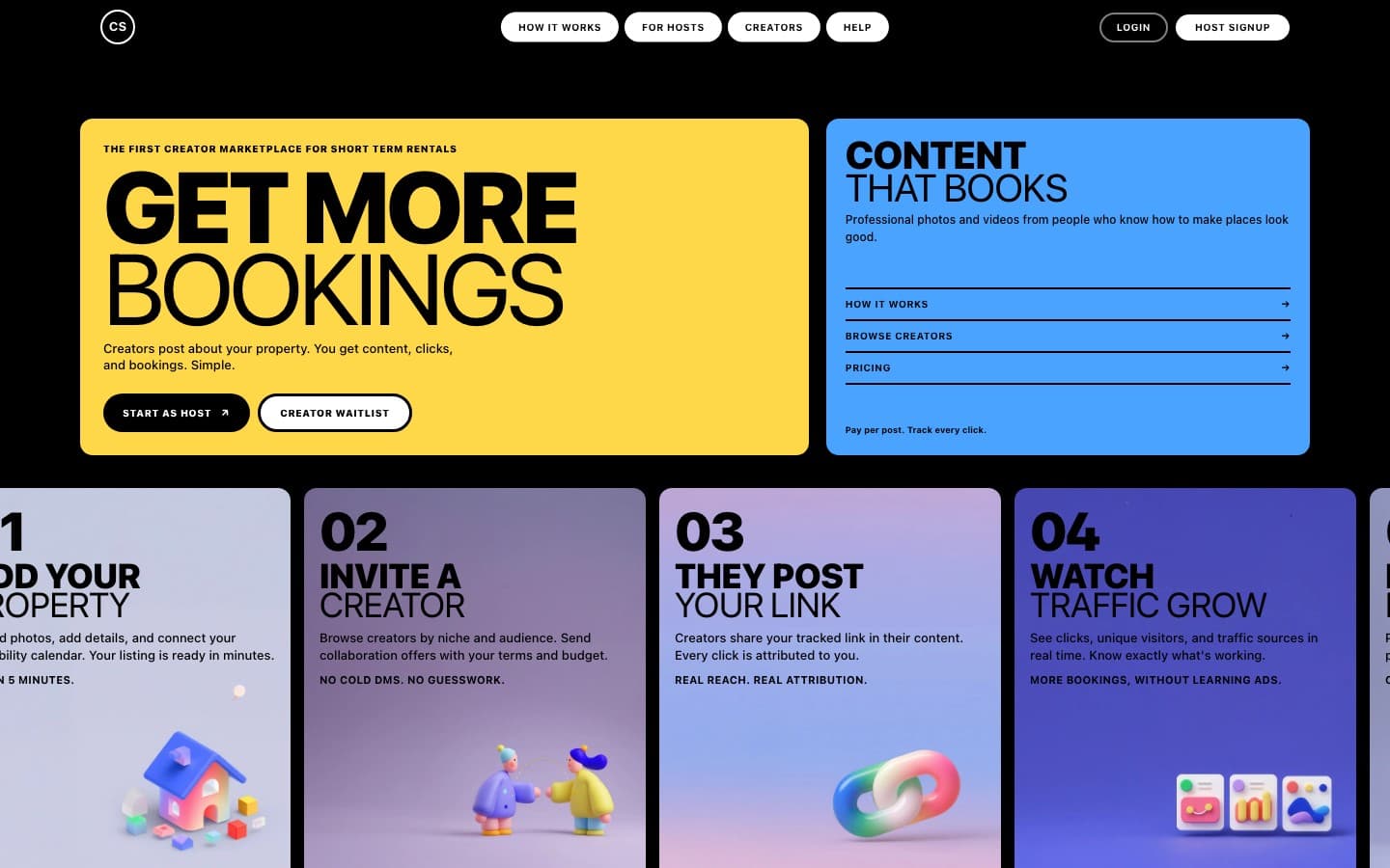 Creator Stays marketplace interface